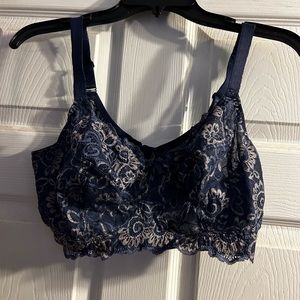 Blue lace bra
